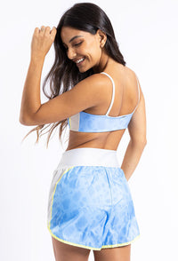 Conjunto Shorts duplo Bege Luna + Top faixa dupla face Sinergia