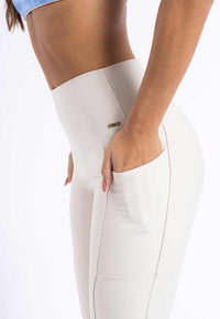 Legging Lisa Bege Luna com bolsos Sinergia