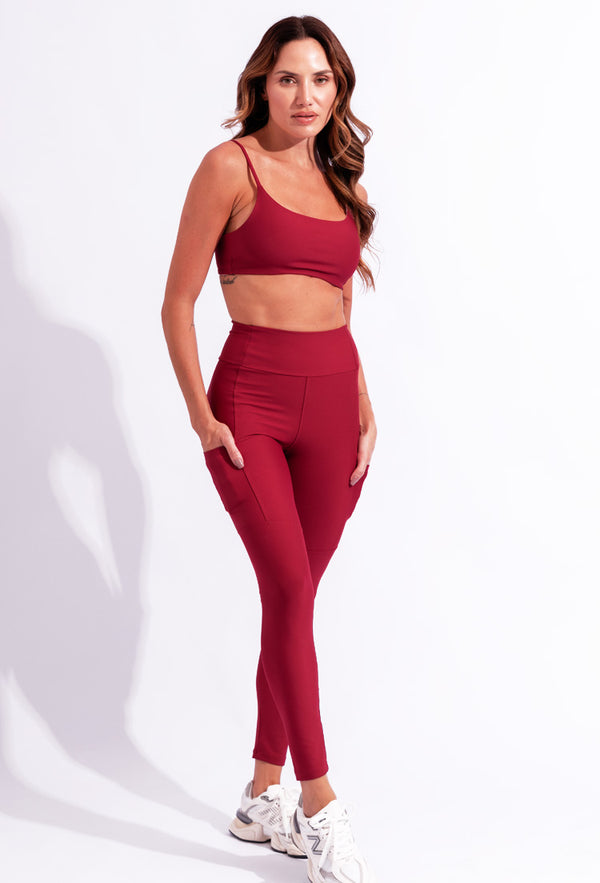 Conjunto Top dupla face+Legging com bolsos Essence