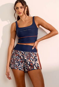 Conjunto Shorts duplo estampado com bolso + Top longo dupla face Gaia