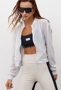 Jaqueta bomber lisa off em tule Athena