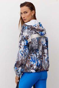 Jaqueta corta vento com capuz estampada Athena