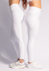 Legging branco cristal lisa com bolsos Urbane