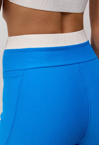 Legging com bolsos bicolor preto e azul santorini Athena