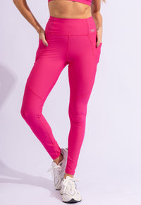 Legging com bolsos lisa rosa Anoitecer