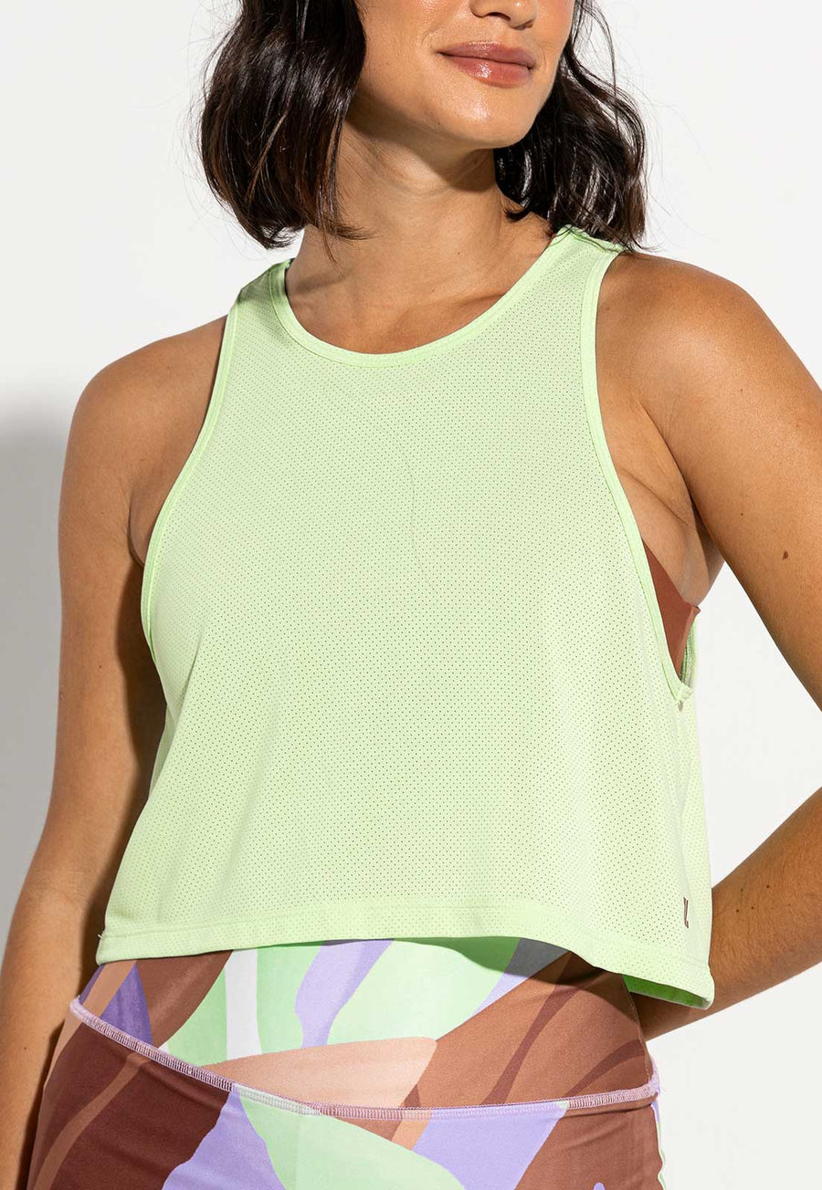 Regata cropped lisa verde matcha Aura