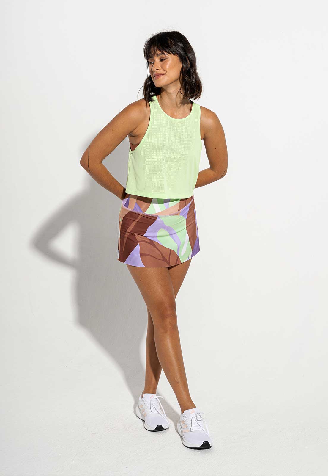 Regata cropped lisa verde matcha Aura