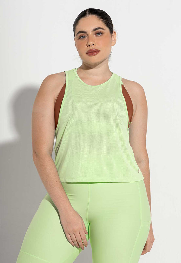 Regata cropped lisa verde matcha Aura