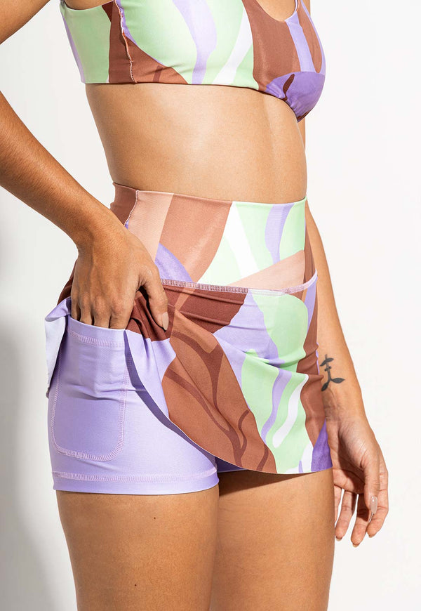 Saia shorts estampada Aura