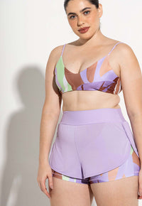 Shorts duplo liso lavanda Aura