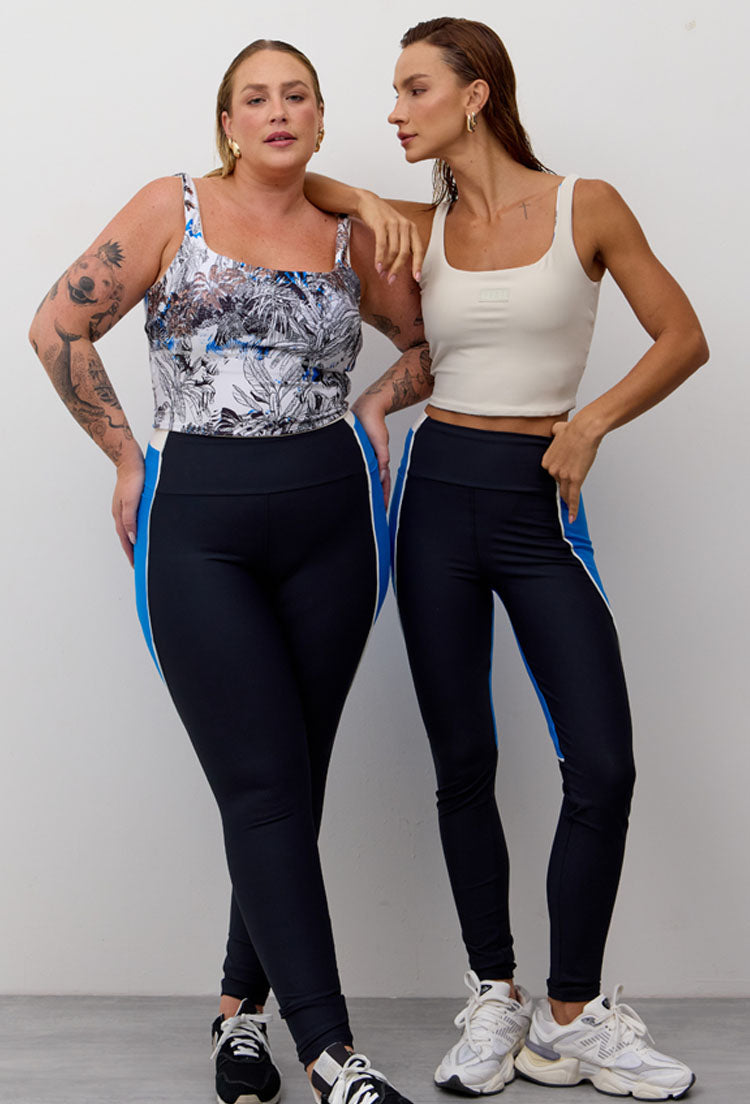 Top longo dupla face off e estampado Athena
