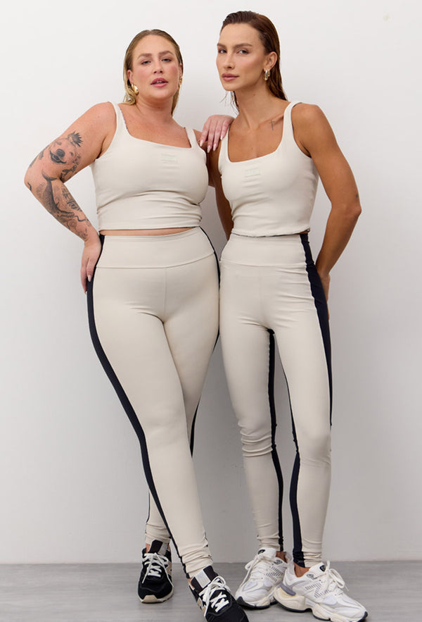 Top longo dupla face off e estampado Athena