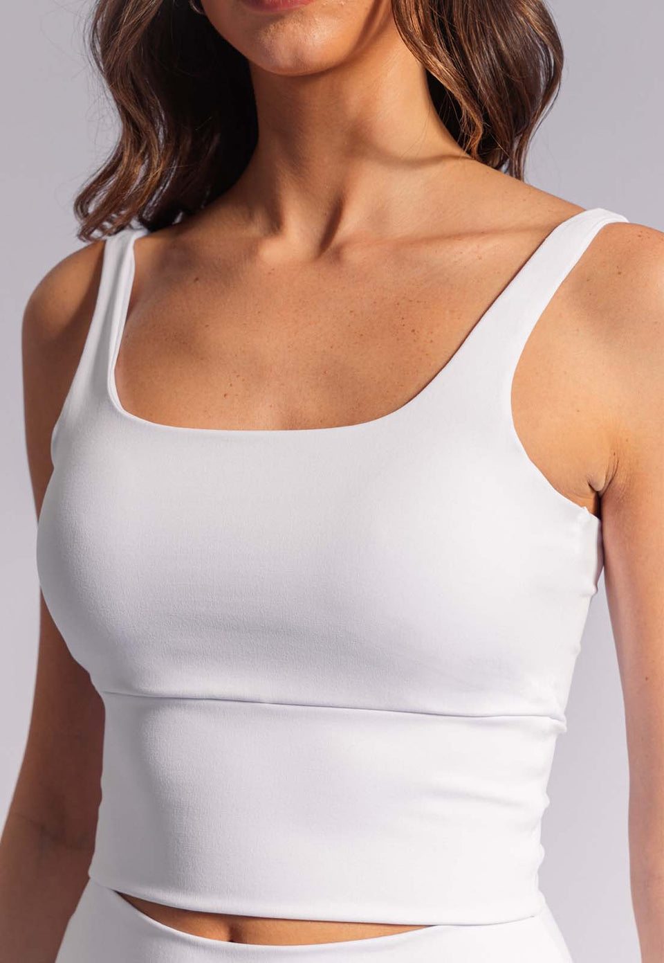 Top longo liso branco cristal Urbane