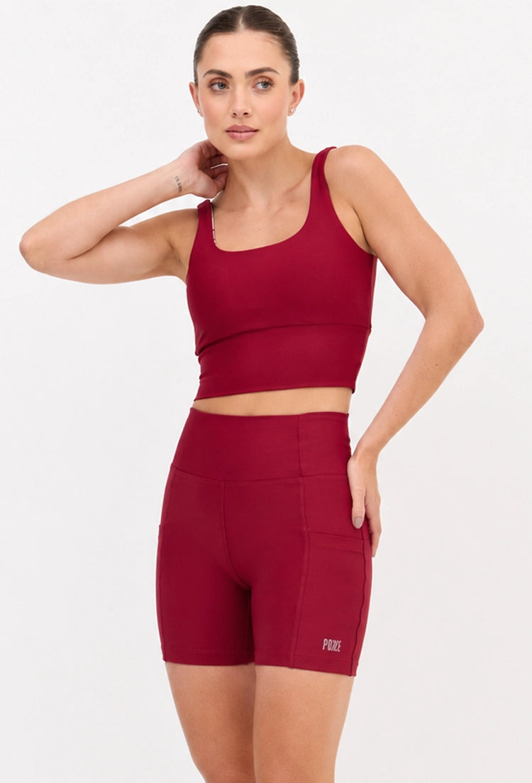 Conjunto Bermuda lisa com bolsos + Top longo dupla face com bojo fixo Essence
