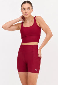 Conjunto Bermuda lisa com bolsos + Top longo dupla face com bojo fixo Essence
