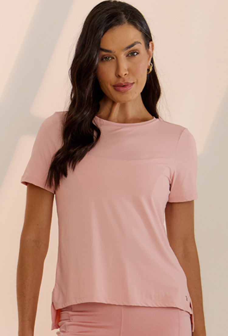 Tshirt alongada nas costas rose shine Solare