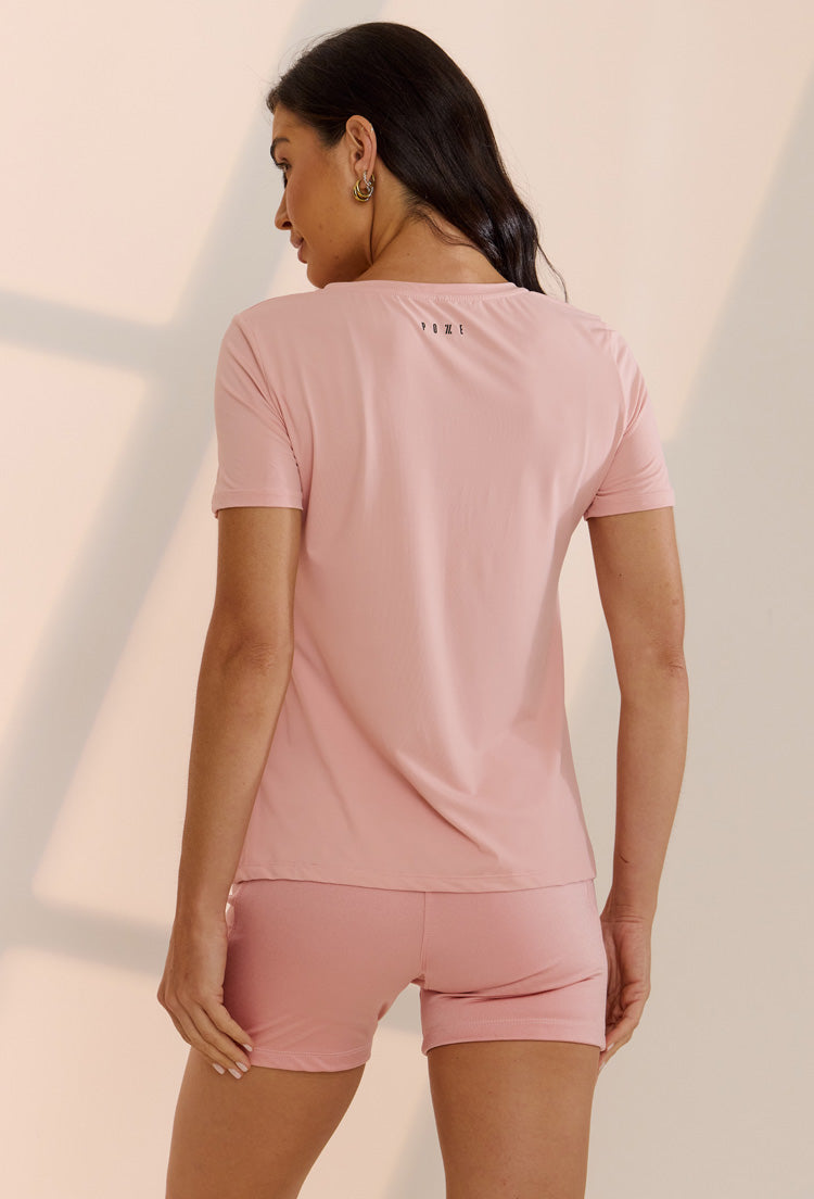 Tshirt alongada nas costas rose shine Solare